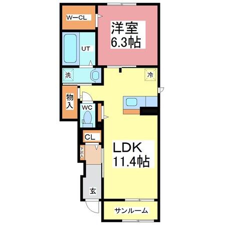 リヨン鯖江　01の物件間取画像